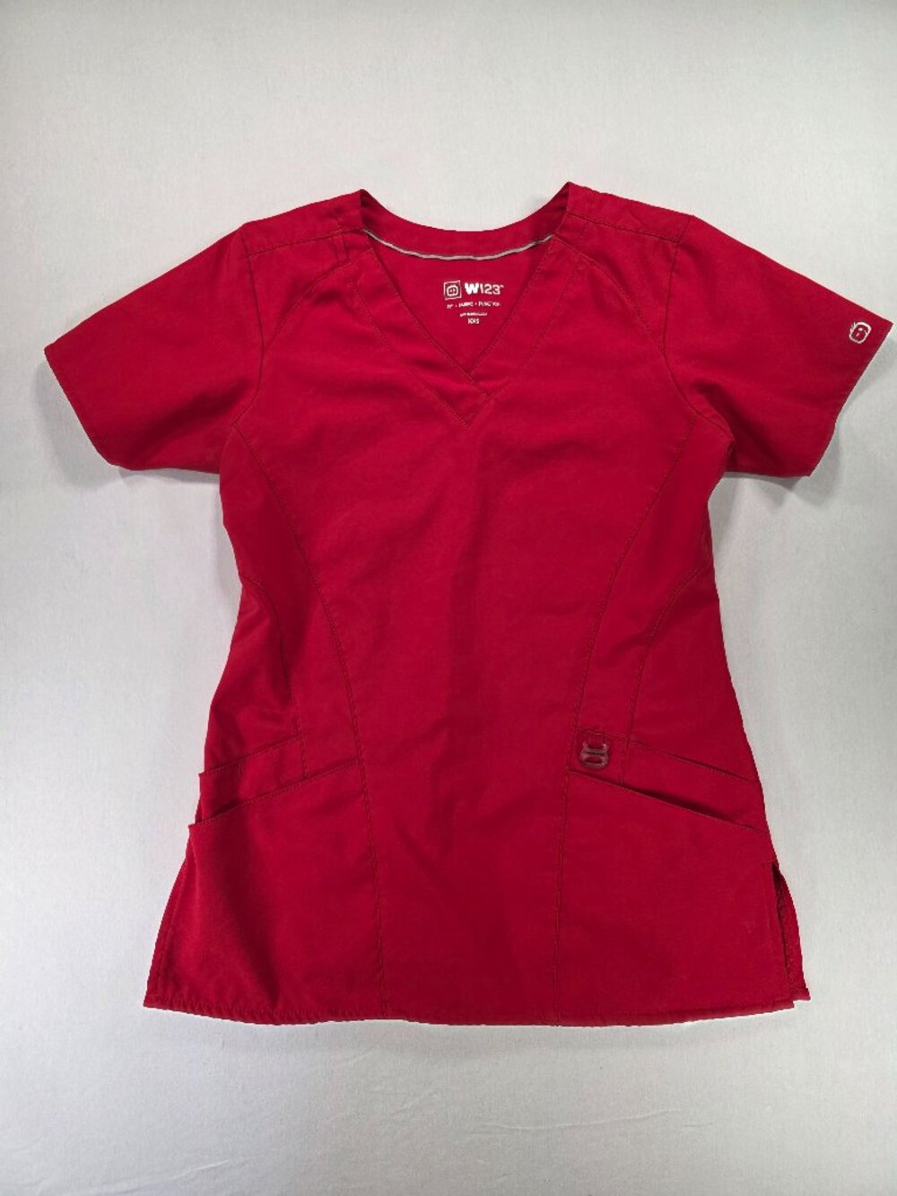 Wink 123 Medical Scrubs Top Only Red Women's Size XXS (Tub 35 #665)